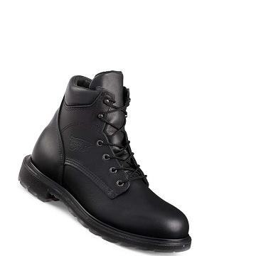 Red Wing SuperSole® 2.0 6-inch Soft Toe Men's Work Boots Black | ZA 70XYU